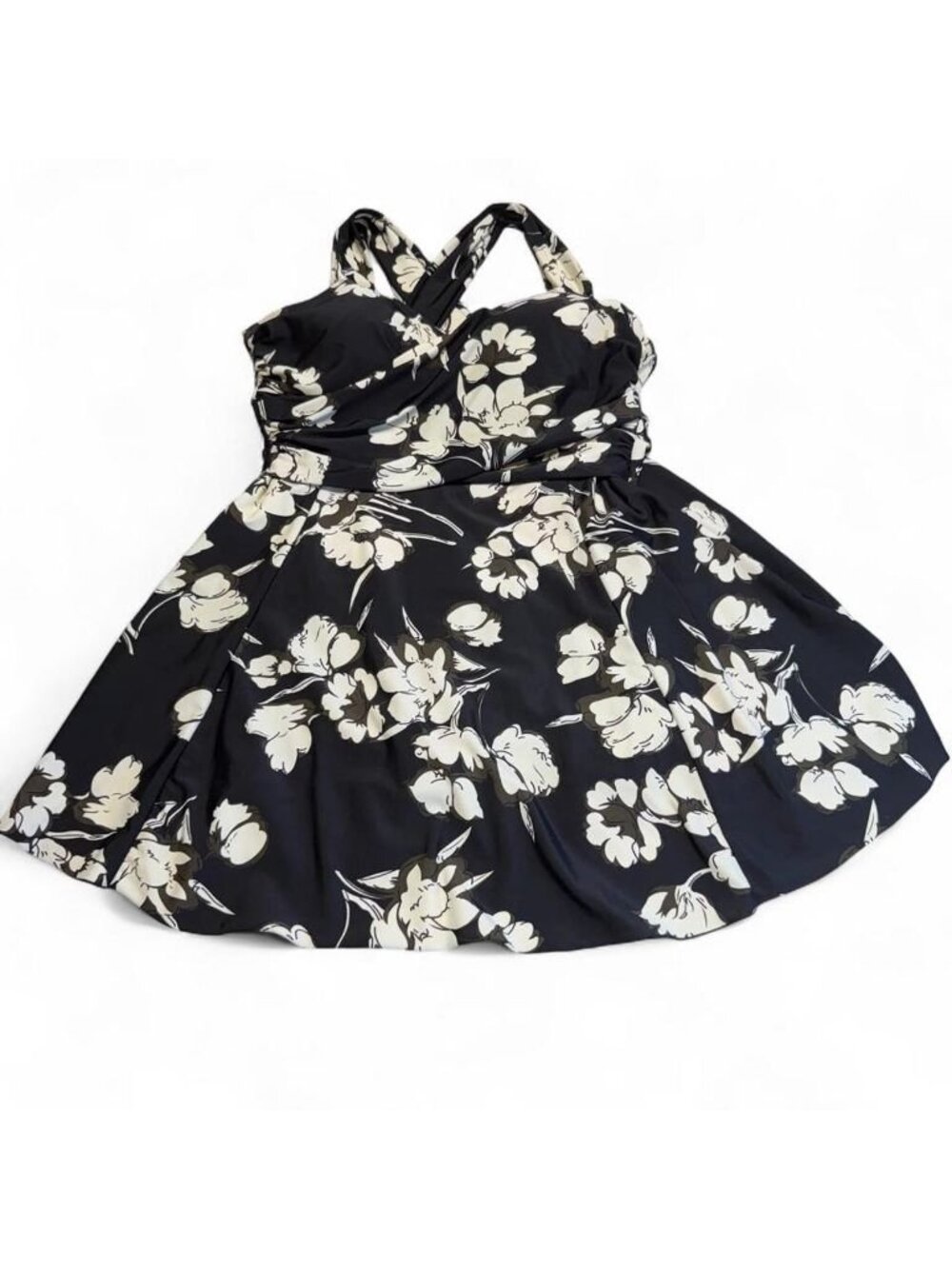 Cocopear Floral Crossover Swim Dress Women's 2XL Summer Pool Vacation Cruise